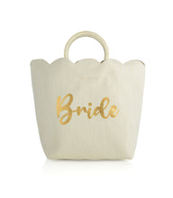 Load image into Gallery viewer, Bride Scalloped Edge Tote Ivory