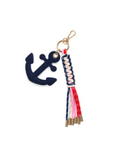 Load image into Gallery viewer, Navy Anchor Bag Charm/Key Ring