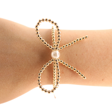 Load image into Gallery viewer, Beaded Blondes Gold Bow Bracelet