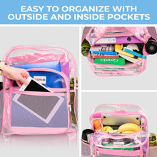Load image into Gallery viewer, Clear Backpack XL Pink
