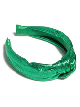 Load image into Gallery viewer, Green Metallic Knotted Headband