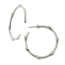 Load image into Gallery viewer, Susan Shaw Silver Bamboo Hoops