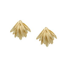Load image into Gallery viewer, Susan Shaw Handcast Gold Feather Burst Post Earring