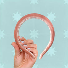 Load image into Gallery viewer, Padded Velvet Headband - Small Thin: Olive