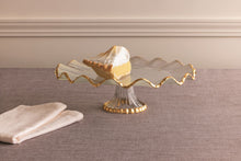 Load image into Gallery viewer, Gold Ruffled Cake Stand