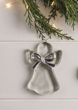 Load image into Gallery viewer, Angel Metal Bow Glass Ornament