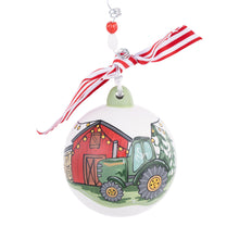 Load image into Gallery viewer, Merry Christmas Green Tractor Ornament