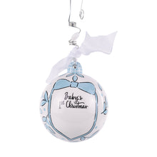 Load image into Gallery viewer, Glory Haus Blue Bowtie 1st Christmas Ornament