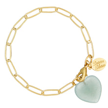 Load image into Gallery viewer, Susan Shaw Audrey Heart Bracelet w/Green Jade