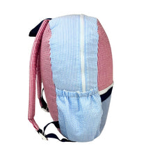Load image into Gallery viewer, Yankee Doodle Seersucker Medium Backpack w/ Pockets