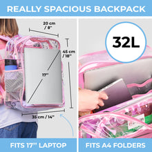 Load image into Gallery viewer, Clear Backpack XL Pink