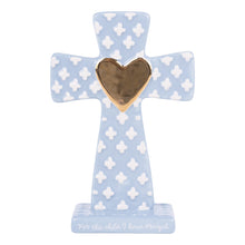 Load image into Gallery viewer, For This Child I Have Prayed Blue Standing Cross