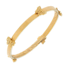 Load image into Gallery viewer, Susan Shaw Handcast Gold Butterfly Bangle Bracelet