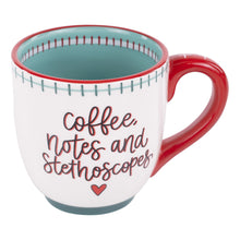 Load image into Gallery viewer, Coffee, Notes, & Stethscopes Mug