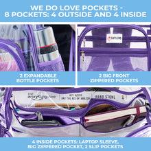 Load image into Gallery viewer, Clear Backpack For School XL Purple