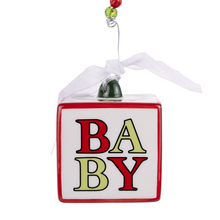 Load image into Gallery viewer, Baby's 1st Christmas Block Ornament