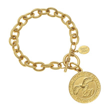Load image into Gallery viewer, Susan Shaw Gold USA 250 Coin on Heavy Gold Chain Toggle Bracelet