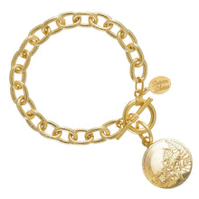 Load image into Gallery viewer, Susan Shaw Gold Tobacco Leaf Plate Gold Toggle Bracelet