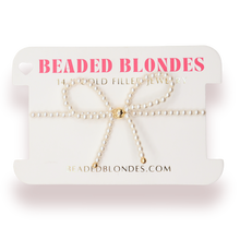 Load image into Gallery viewer, Beaded Blondes Pearl Bow Bracelet