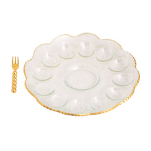 Load image into Gallery viewer, Gold Glass Deviled Egg Tray