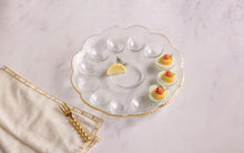 Load image into Gallery viewer, Gold Glass Deviled Egg Tray