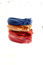 Load image into Gallery viewer, CHILD sized Top Knot Headband Velvet: Navy