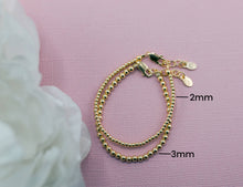 Load image into Gallery viewer, 14K Gold-Plated SterlingSilver Baby or Girls Beaded Bracelet: Gold - 3mm / Small 0-12m
