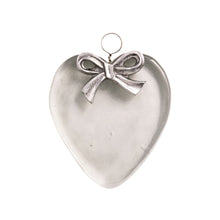 Load image into Gallery viewer, Heart Metal Bow Glass Ornament