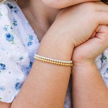 Load image into Gallery viewer, 14K Gold-Plated SterlingSilver Baby or Girls Beaded Bracelet: Gold - 3mm / Small 0-12m