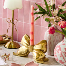 Load image into Gallery viewer, Large Gold Bow Taper Candle Holder