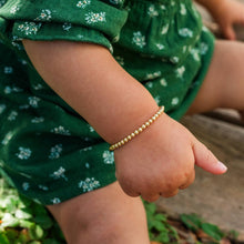Load image into Gallery viewer, 14K Gold-Plated SterlingSilver Baby or Girls Beaded Bracelet: Gold - 3mm / Small 0-12m