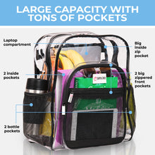 Load image into Gallery viewer, Clear Backpack XL Black