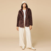 Load image into Gallery viewer, Softies DreamPlush Zip Tunic Espresso