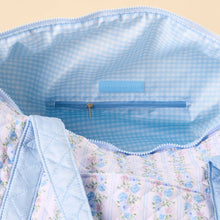 Load image into Gallery viewer, On The Go Quilted Weekender Petal Parade Blue