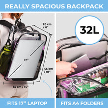 Load image into Gallery viewer, Clear Backpack XL Black