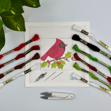 Load image into Gallery viewer, Cardinal with Holly Needlepoint Kit (Christmas series)