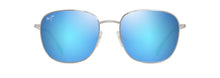 Load image into Gallery viewer, Maui Jim Blue Hawaii ‘Ōlali Asian Fit Shiny Silver w/Blue