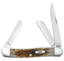 Load image into Gallery viewer, Case Knife Amber Bone Peach Jig Medium Stockman