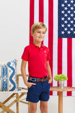 Load image into Gallery viewer, Beaufort Bonnet Prim and Proper Polo SS-Pima Richmond Red/ Worth Ave White