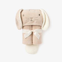 Load image into Gallery viewer, Elegant Baby Taupe Bunny Bath Wrap
