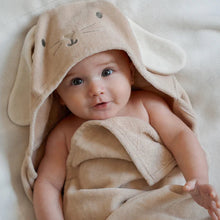 Load image into Gallery viewer, Elegant Baby Taupe Bunny Bath Wrap