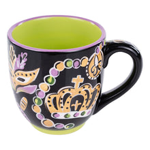 Load image into Gallery viewer, Crowns and Beads Mardi Gras Mug