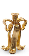 Load image into Gallery viewer, Gold Bow Candlesticks