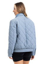 Load image into Gallery viewer, Steel Blue Sporty Diamond Quilted Jacket