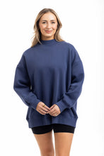 Load image into Gallery viewer, Navy Essential Mockneck Sweatshirt