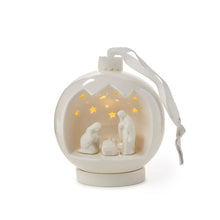 Load image into Gallery viewer, Light Up Porcelain Nativity Ornament w/ Stand