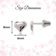 Load image into Gallery viewer, Girls Sterling Silver Puff Heart Earrings