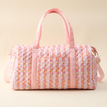 Load image into Gallery viewer, On The Go Quilted Weekender Petal Parade Pink