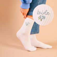 Load image into Gallery viewer, Embroidered Crew Socks - Bride
