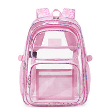 Load image into Gallery viewer, Clear PVC Backpacks for School Teen Girls: Pink